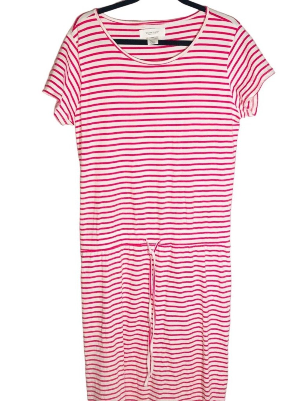 Work shop republic dress stripped long pink  short sleeve size extra large READ